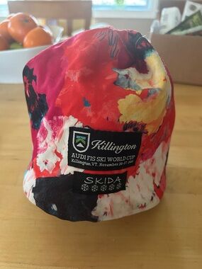 Skida Killington Floral Red Alpine Fleece Lined Beanie